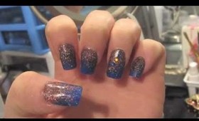 Fast Blue Fade Acrylic Nails