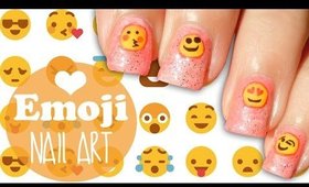 Pink Glittery Emoji Nail Art ◦◕‿◕◦