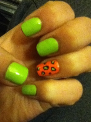 Easy fast cheetah print 
Pretty much use any colors to do this (: 