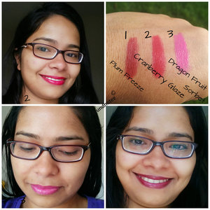 Moisturizing, fun and bold easy-to-use colors :)﻿ For more swatches please visit http://arundhateetalukdar.blogspot.com/2014/05/laura-geller-beauty-love-me-dew-trio.html