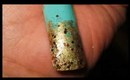 Deep Sea Voyage | Faux Gold Leaf FX & Turquoise Nails