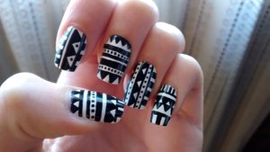 Black and white nail art