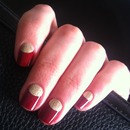 Red and gold manicure