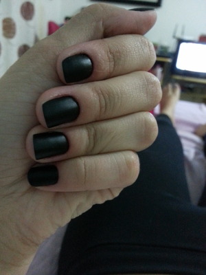 Black matte nails.