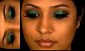 Teal and Brown Makeup For Tan Olive or Indian Skin tone