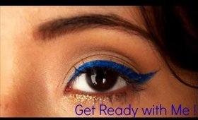Get Ready with Me - Blue winged liner with Gold Glitter