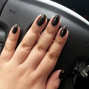 All black with a simple touch of gold using stripping foil.