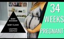 34 WEEKS PREGNANCY BUMPDATE - BABY SHOWER, BABY CLASS AND LIGHTING CROTCH