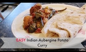 How To: Easy Indian Cooking Brinjal Aloo - Eggplant Potato Curry Punjabi Style || Cooking With Raji