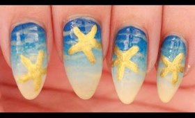 Ocean inspired nail art ft. Madam Glam + Swatches