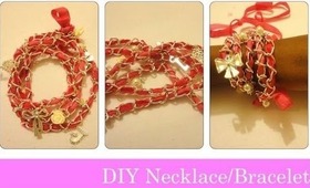 DIY Ribbon Chain Necklace/ Bracelets SUPER EASY IN 1 MIN!