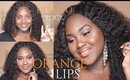 HOW TO ROCK ORANGE LIPS! FULL FACE MAKEUP FOR DARK SKIN