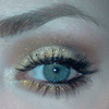 Sparkly gold/brown smokey eye with rosy nude lips