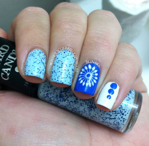 A mix it up manicure! Blue is my favorite color ever so I love this!