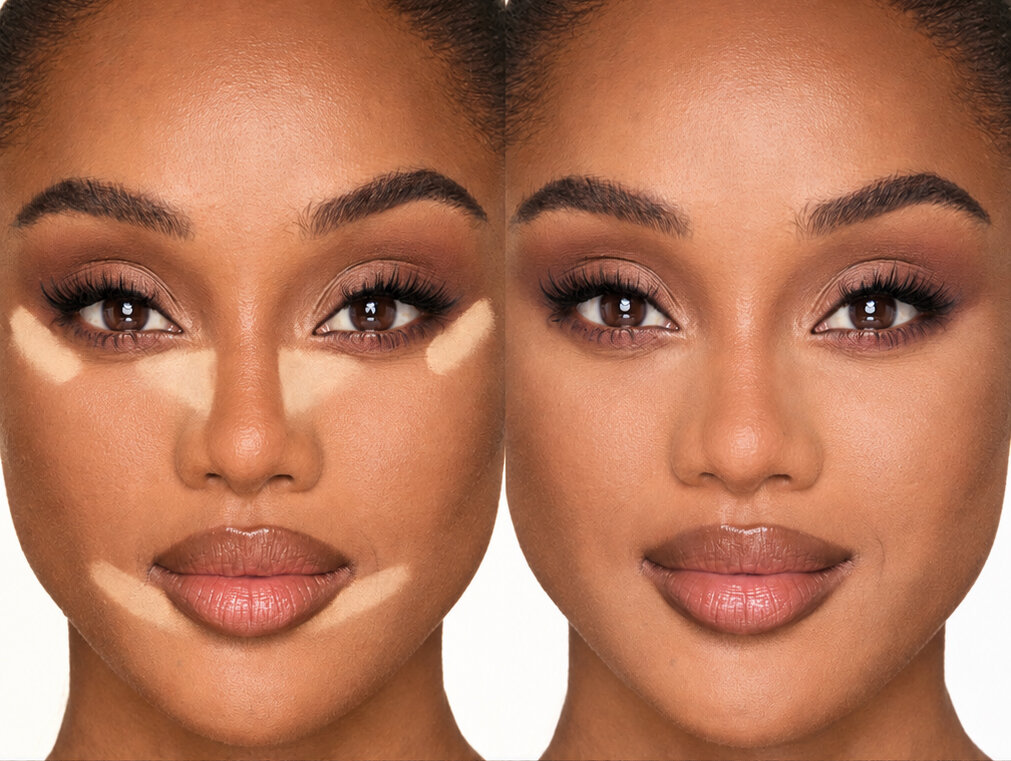 Charlotte Tilbury model wearing the Charlotte Tilbury Airbrush Flawless Blur Loose Powder as a soft AIRbake