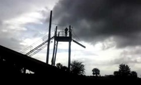 My neice doing the zip line