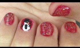 Snowman ang Glitter Holiday Manicure!