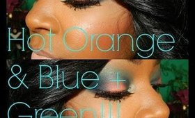 NYX Hot Orange & Blue + Green Inspired By BataLash Beauty!!!!!!