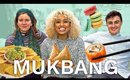 MEATLESS MUKBANG WITH MY BOYFRIEND AND BEST FRIEND | FOOD FROM ALL OVER NEW YORK CITY!