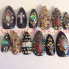 Virgin Guadalupe studded nails 