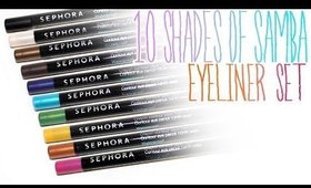 Review & Swatches: SEPHORA 10 Shades of Samba Waterproof Eyeliner Set