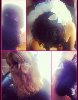 Did the bride and bridesmaids hair for my cousins wedding :) so much fun!!