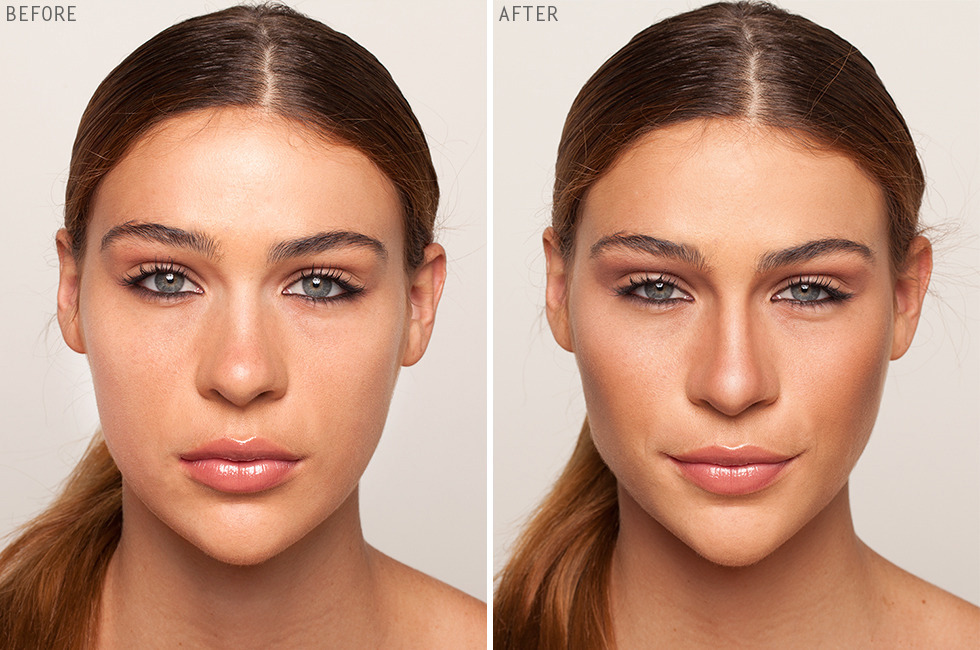 Before and after of contouring