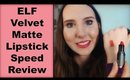 *NEW* ELF Velvet Matte Lipstick | Speed Review