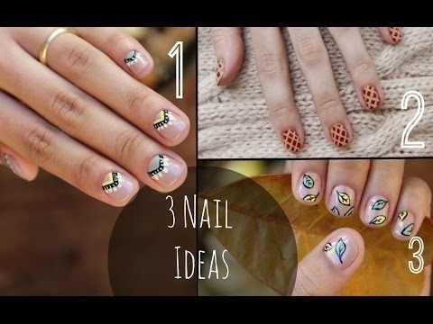Thanksgiving Nails!!🍃🍂 Three Easy Designs! | xoJahtna Video | Beautylish
