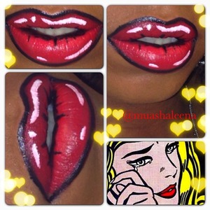 Pop Art Lips 

Follow me on Instagram to see more makeup photos! www.instagram.com/muashaleena