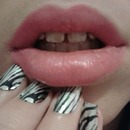 zebra nails pink lips