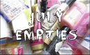 July 2015 Empties!! Make Up For Ever, VS, Perfectly Posh, and more!!