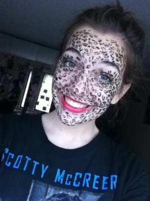 Instead of just doing my eye, my friend did my face and it turned out really cool and it was amazing! <3