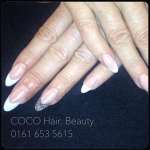 Sculptured French Acrylic Nails
• Rose Blush
• Radiant White
• Psychedelic 