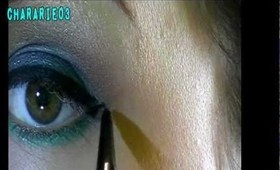 Blue with gold liner