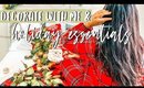 Decorate with me for the Holidays & my Holiday Essentials [Roxy James] #vlogmas #holidayroomdecor