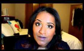 Makeup Tutorial - Golden Eyes with Bold Reddish-Purple Lips