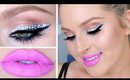 Perfect NYE Makeup! ♡ Easy Chunky Glitter Eyeliner & Hot Pink Lips!