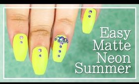 Easy Matte Neon Summer nail art