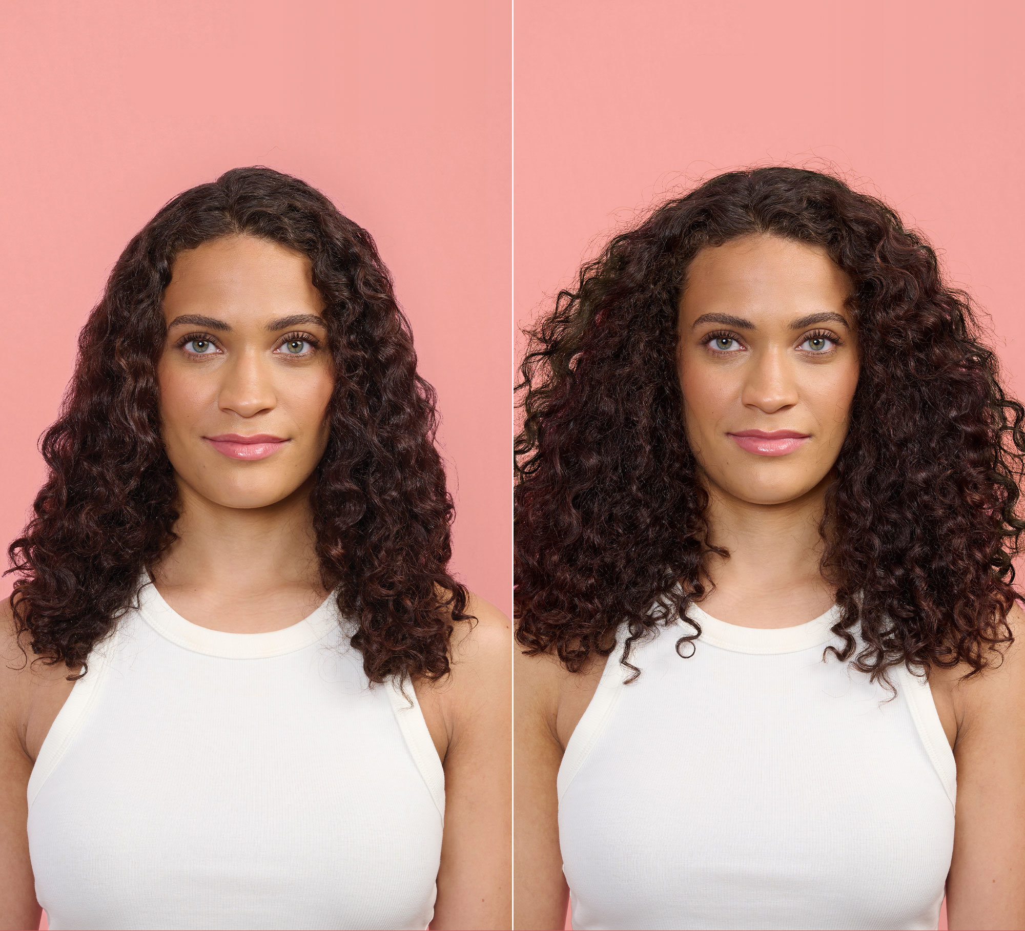 Verb model before and after using the Verb Volume Dry Texture Spray