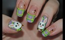 Plaid Easter Bunny Nail Art Tutorial