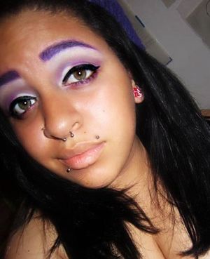 Purple Brows , White and Purple Eye shadow 