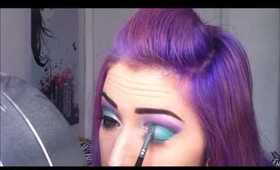 Purple and Turquoise Cut Crease