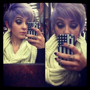 Newest hair color change. Lilac with a silver ombré. 