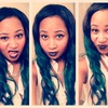Color green hair black lips