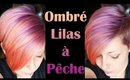 [Coloration] Cheveux dégradés lilas à pêche - Ombré hair lilac to peach