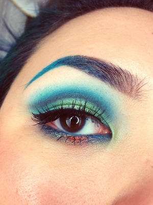 Teal, turquoise, lime green and a little bit of a Chanel inspired orange pop. 