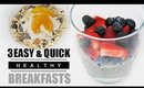 3 Easy Healthy Breakfast Ideas - Vegetarian, Vegan, Plant Based.