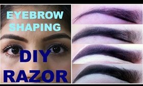 EYEBROW SHAPING TUTORIAL In a MINUTE Using RAZOR And How To FILL IN EYEBROWS