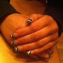 Zebra print gel nails